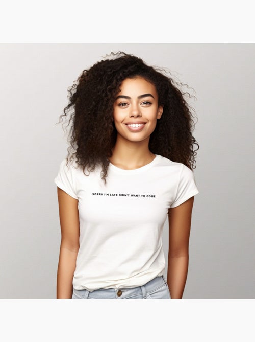 Camiseta Mujer - SORRY IM LATE - Kiabi Camiseta Mujer - SORRY IM LATE - Kiabi
