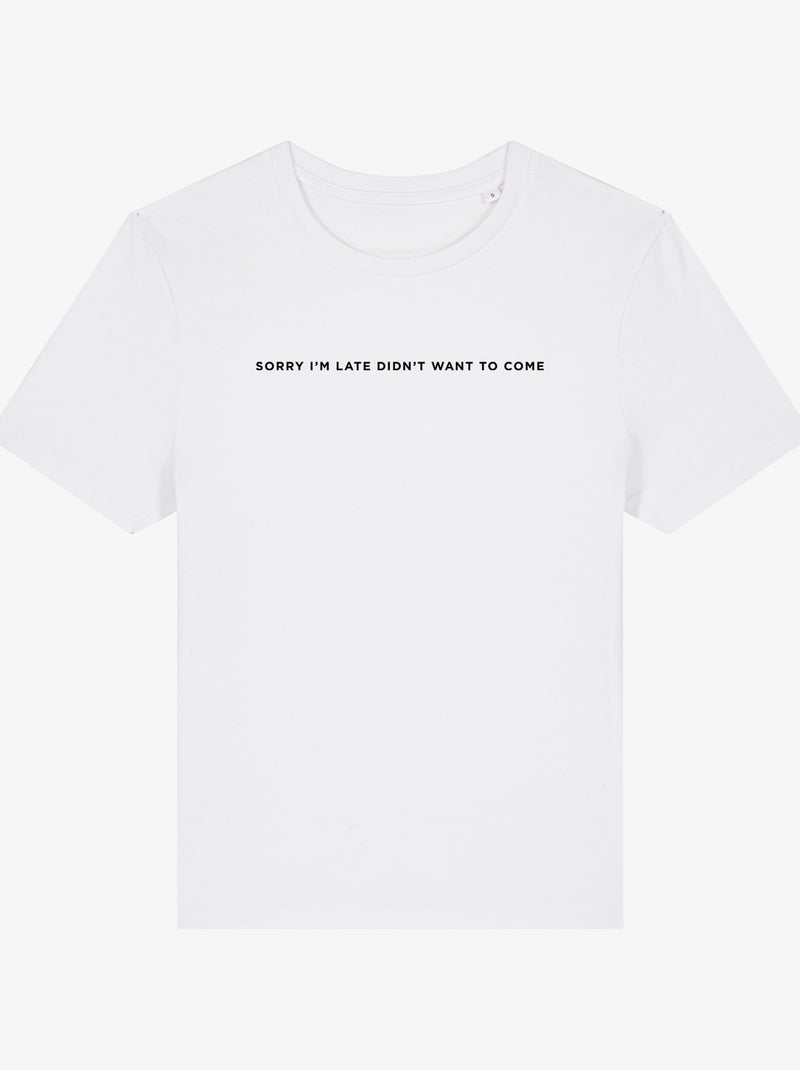 Camiseta Mujer - SORRY IM LATE Blanco - Kiabi