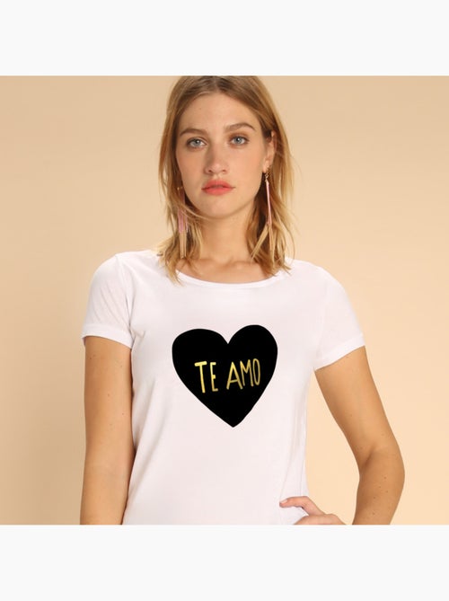 Camiseta Mujer - TE AMO - Kiabi Camiseta Mujer - TE AMO - Kiabi