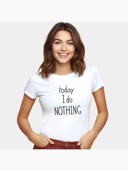 Camiseta Mujer - TODAY I DO NOTHING - Kiabi