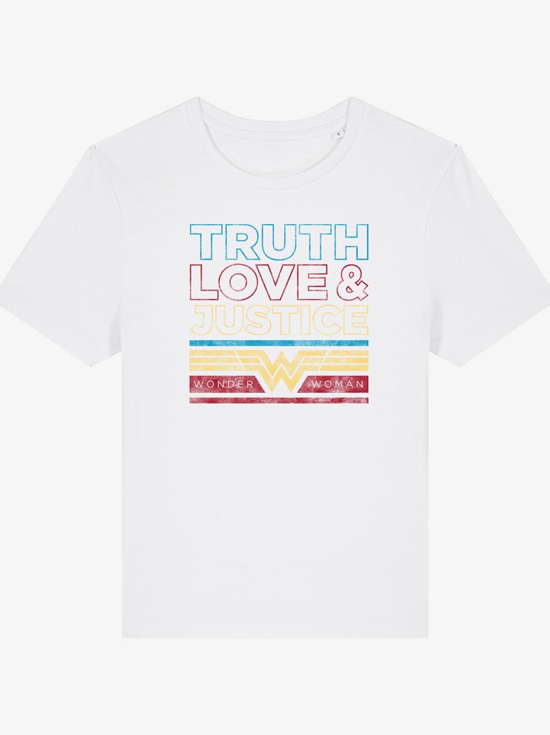 Camiseta Mujer - TRUTH LOVE & JUSTICE WONDER WOMAN Blanco - Kiabi