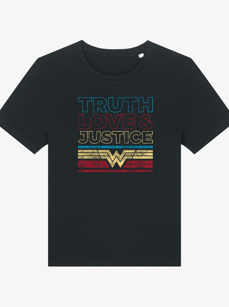 Camiseta Mujer - TRUTH LOVE & JUSTICE WONDER WOMAN Negro - Kiabi