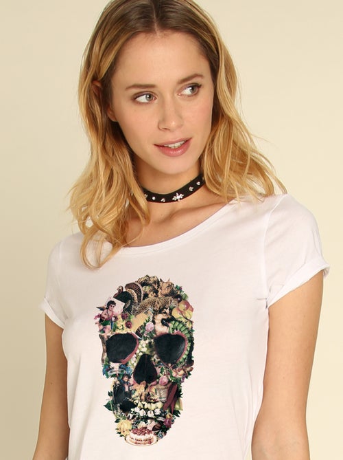 Camiseta Mujer - VINTAGE SKULL - Kiabi