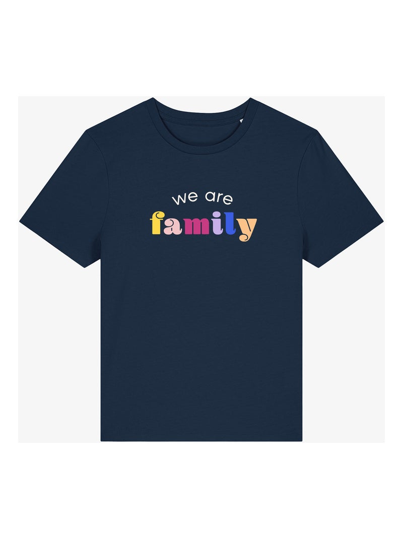 Camiseta Mujer - WE ARE FAMILY Azul marino - Kiabi