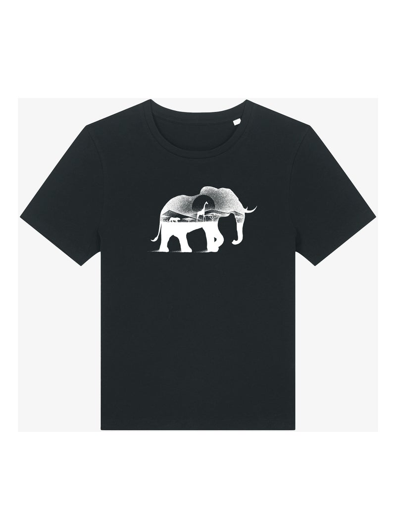 Camiseta Mujer - WILD AFRICA Negro - Kiabi