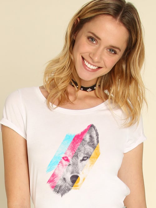 Camiseta Mujer - WILD WOLF - Kiabi Camiseta Mujer - WILD WOLF - Kiabi