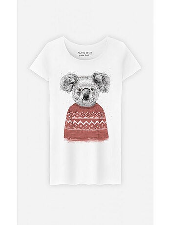 Camiseta Mujer - WINTER KOALA RED