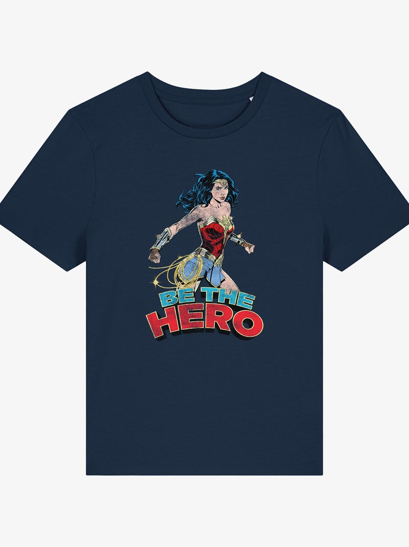 Camiseta Mujer - WONDER WOMAN BE THE HERO 2 Azul marino - Kiabi
