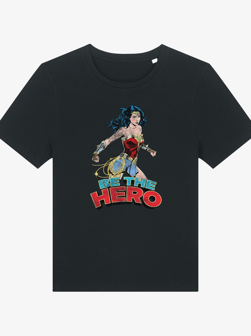 Camiseta Mujer - WONDER WOMAN BE THE HERO 2 Negro - Kiabi