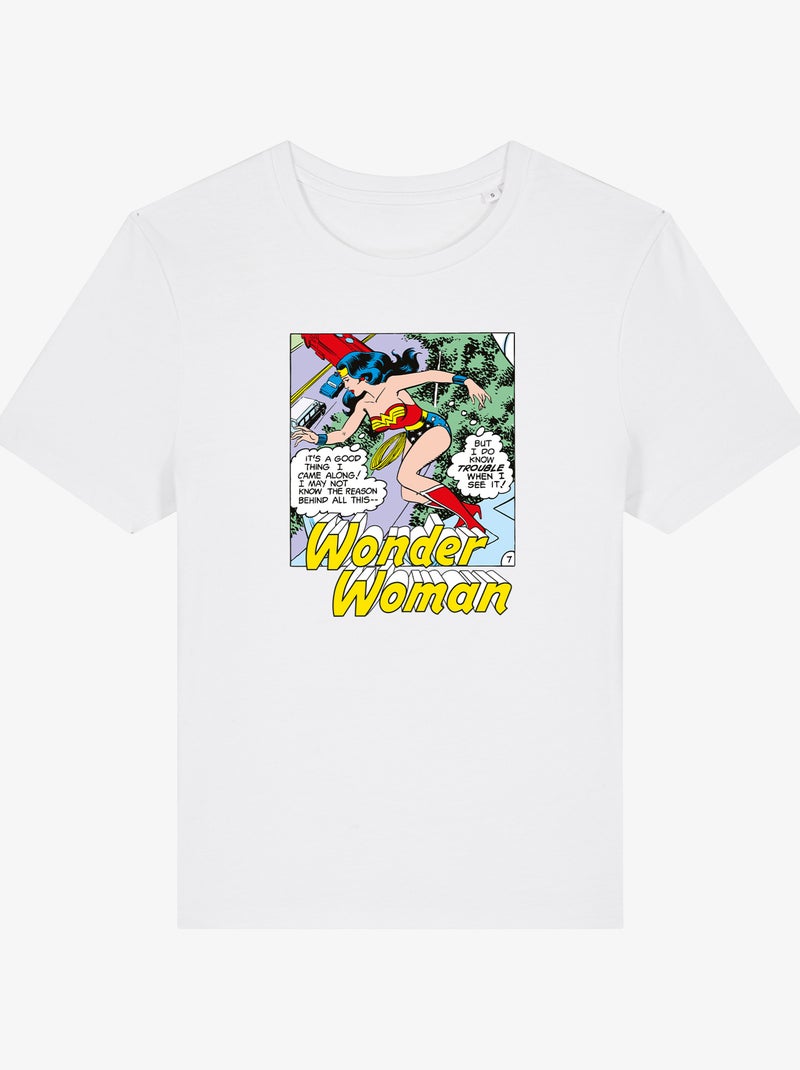 Camiseta Mujer - WONDER WOMAN I DO KNOW TROUBLE WHEN I SEE IT Blanco - Kiabi