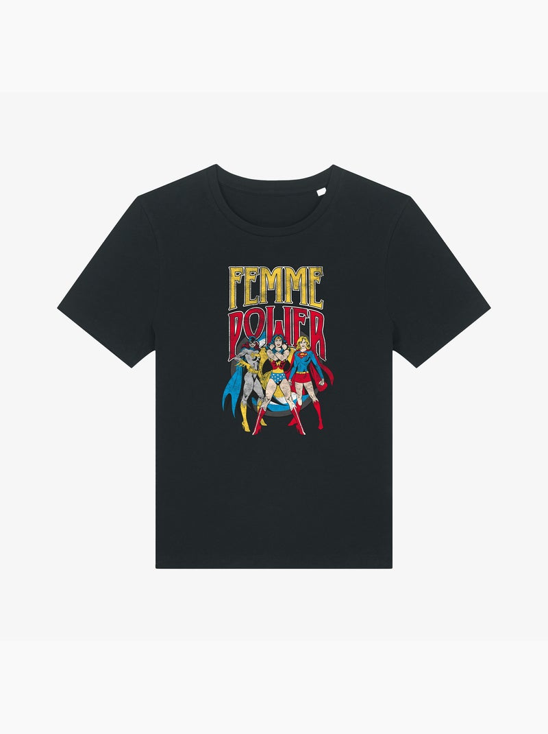 Camiseta Mujer - WONDER WOMAN Mujer POWER Negro - Kiabi