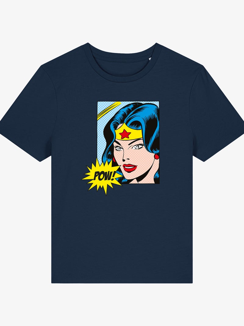 Camiseta Mujer - WONDER WOMAN POW Azul marino - Kiabi