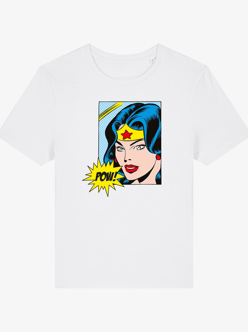 Camiseta Mujer - WONDER WOMAN POW Blanco - Kiabi