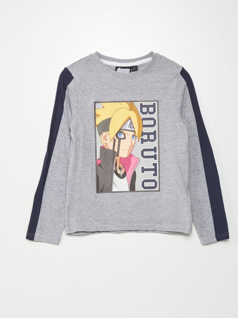 Camiseta 'Naruto' de manga larga GRIS - Kiabi