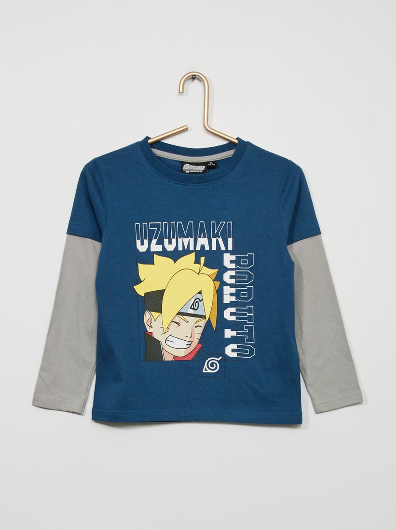 Camiseta 'Naruto' manga larga 2 en 1 gris - Kiabi
