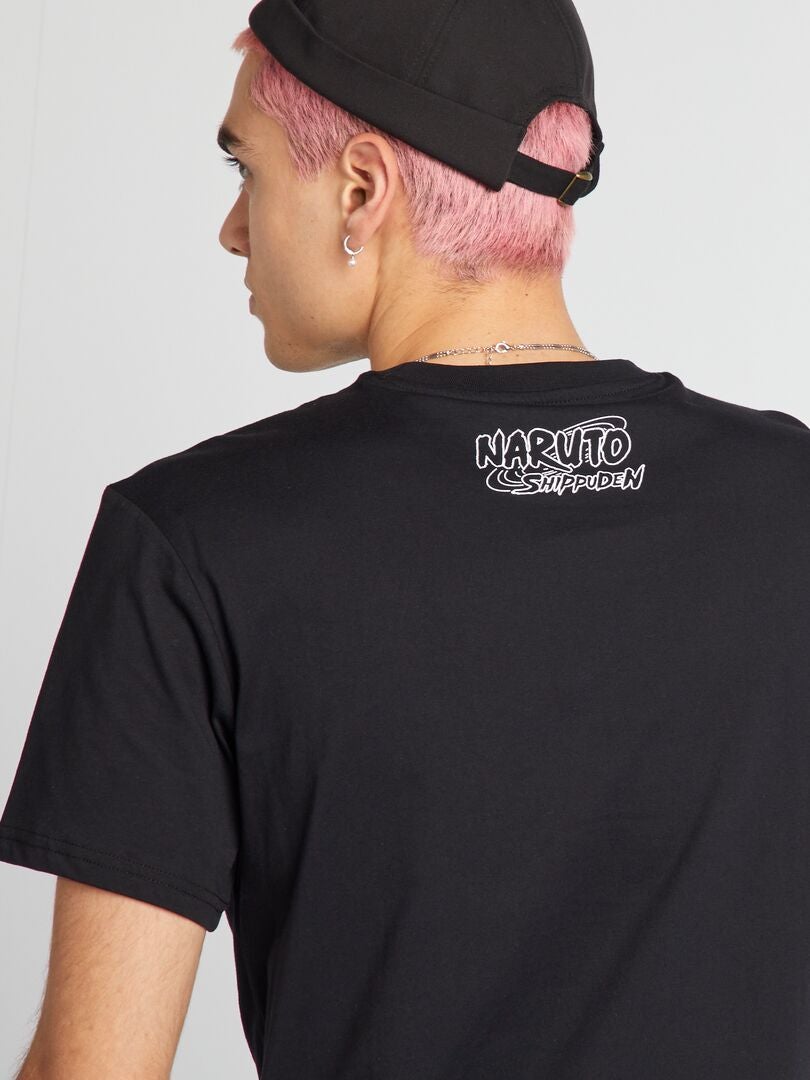 Camiseta Naruto Shippuden 'Listo Para La Batalla' - Hombre, Color Negro, 100% Algodón, Licencia Oficial