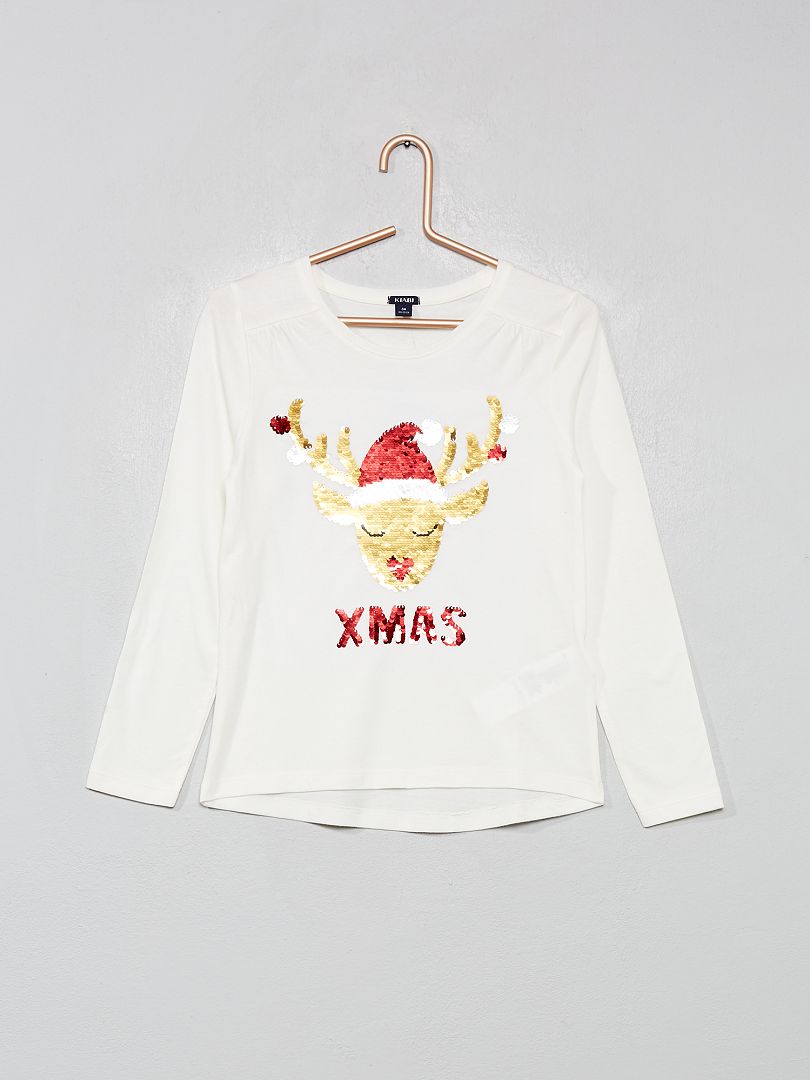 Camiseta 'Navidad' reversibles BLANCO - Kiabi 5.00€