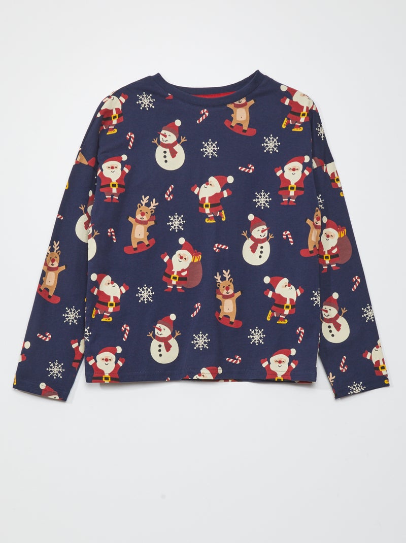 Camiseta 'Navidad' de manga larga AZUL - Kiabi