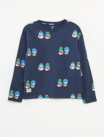 Camiseta de Navidad corte holgado en punto de algodón