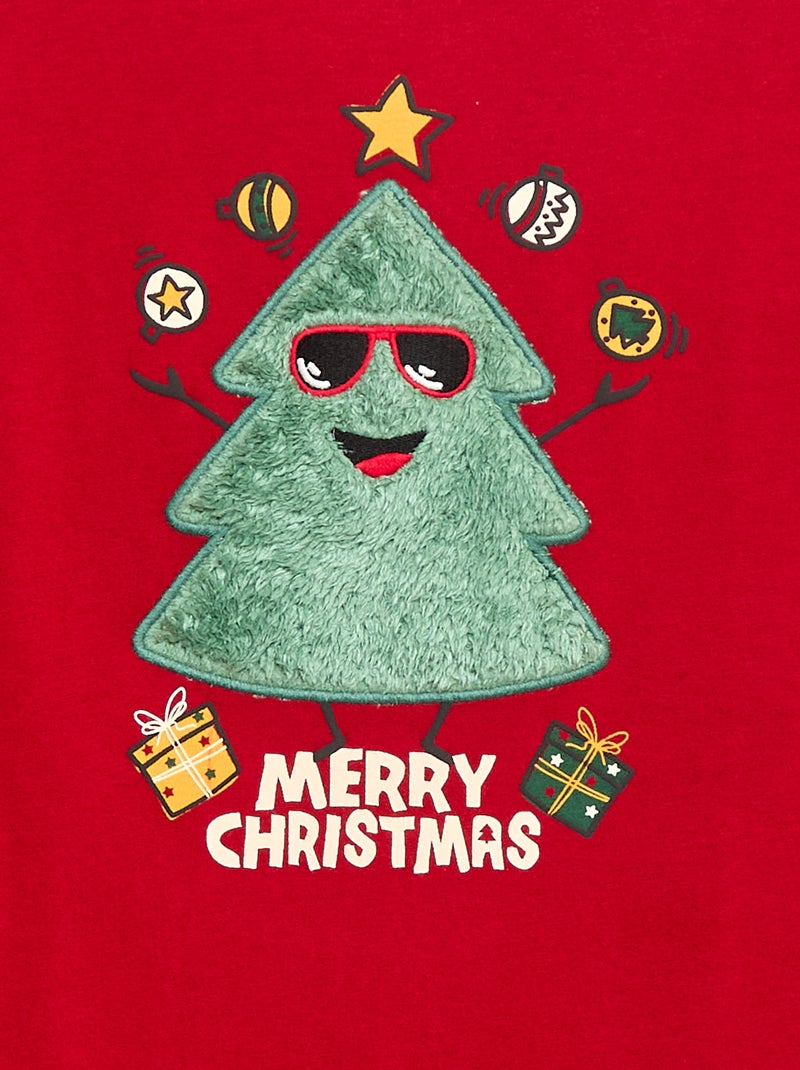 Camiseta navideña de manga larga Rojo - Kiabi