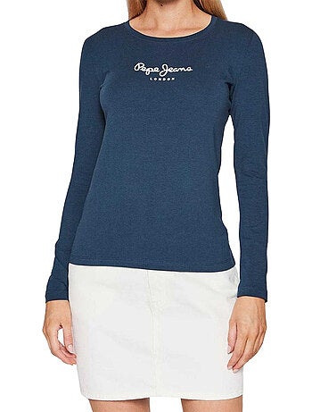 Camiseta new virginia de manga larga para mujer - pepe jeans