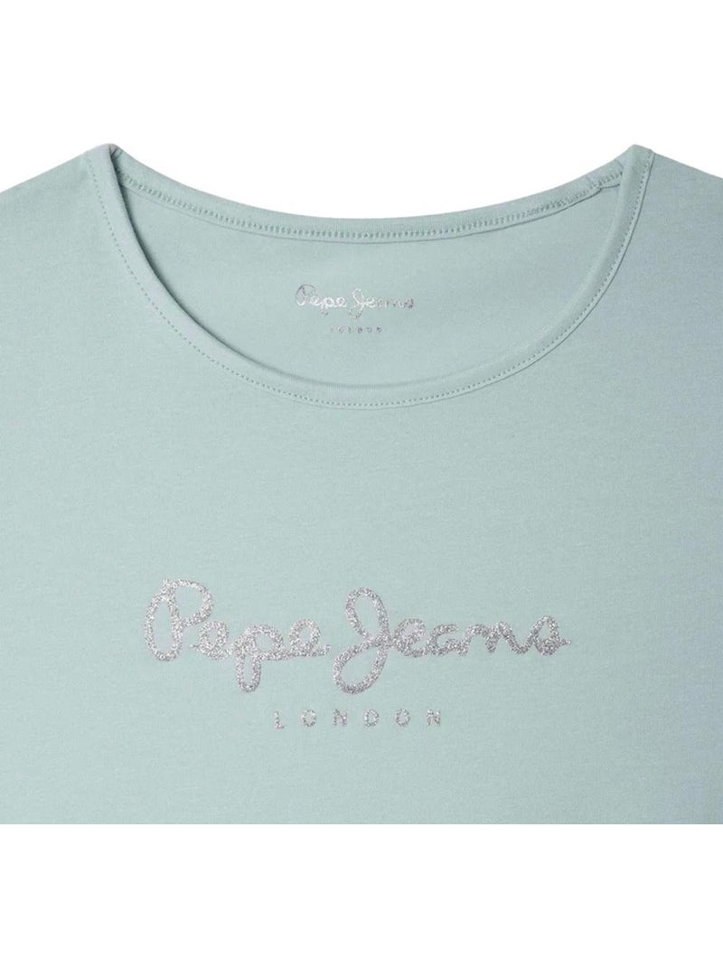 Camiseta Niña Pepe Jeans con Purpurina Azul turquesa - Kiabi