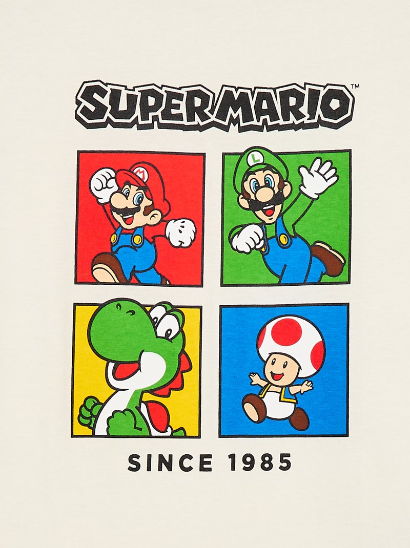 Camiseta 'Nintendo' 'Mario' de algodón liso Blanco - Kiabi