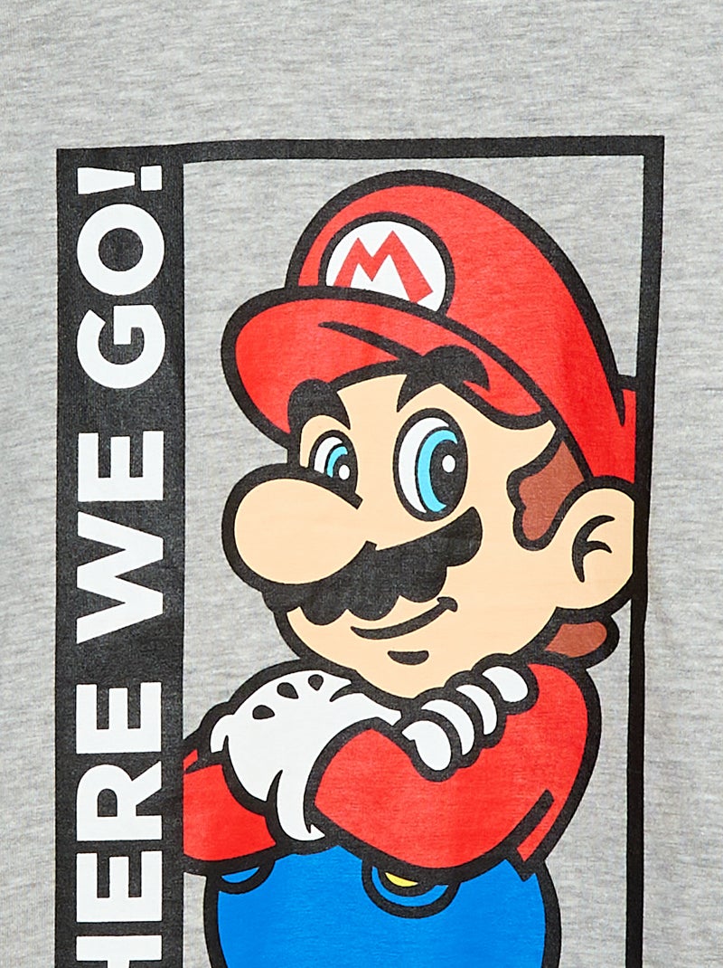 Camiseta 'Nintendo' 'Mario' de algodón liso Gris - Kiabi