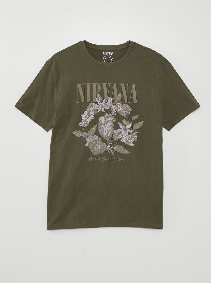 Camiseta 'Nirvana' de cuello redondo KAKI - Kiabi