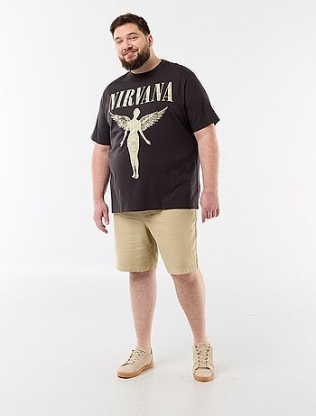 Camiseta 'Nirvana' de manga corta estampada por delante y por detrás