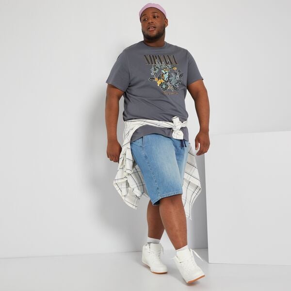 Camiseta 'Nirvana' de punto Tallas grandes hombre - GRIS - Kiabi - 15,00€