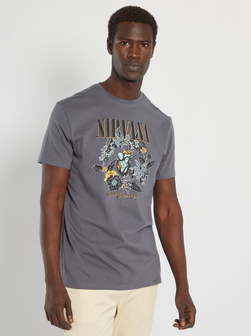 Camiseta 'Nirvana' de punto GRIS - Kiabi
