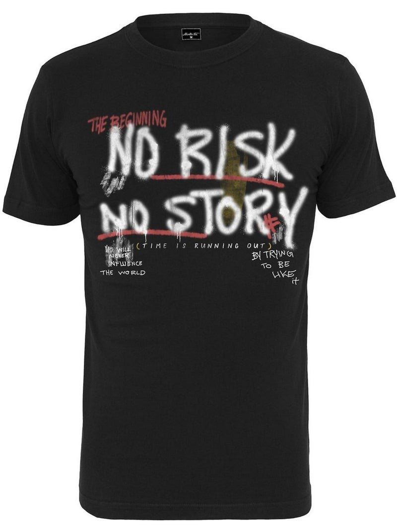 Camiseta no risk no story para hombre - mister tee Negro - Kiabi