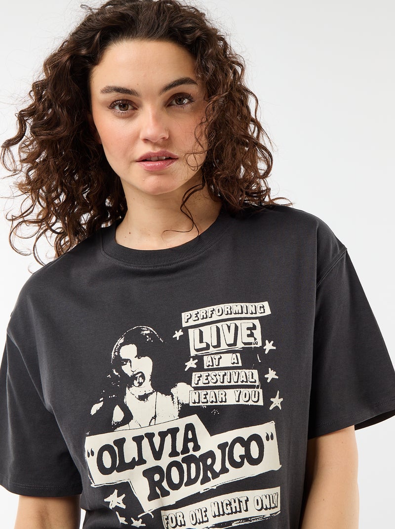 Camiseta 'Olivia Rodrigo' de manga corta Negro - Kiabi
