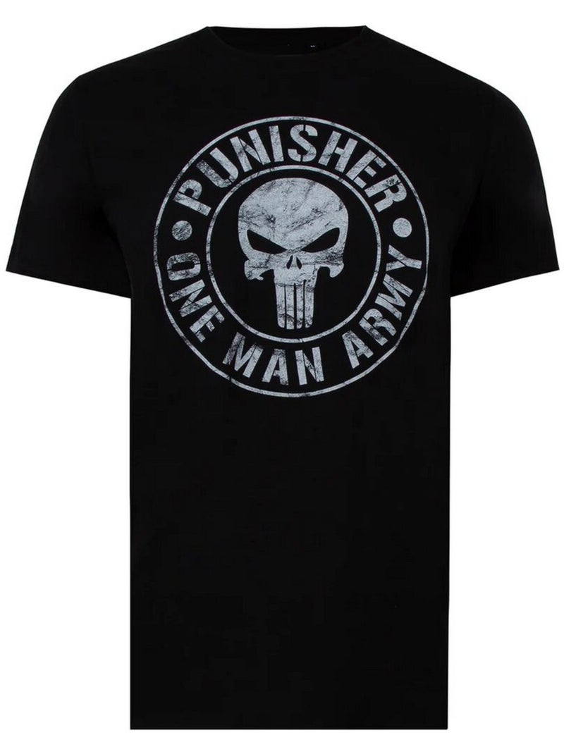 Camiseta one man army para hombre - el castigador Negro - Kiabi