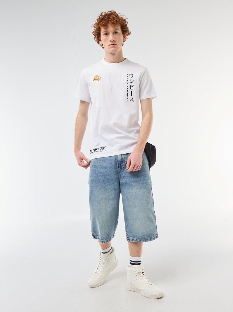 Camiseta 'One Piece' de algodón liso Blanco - Kiabi