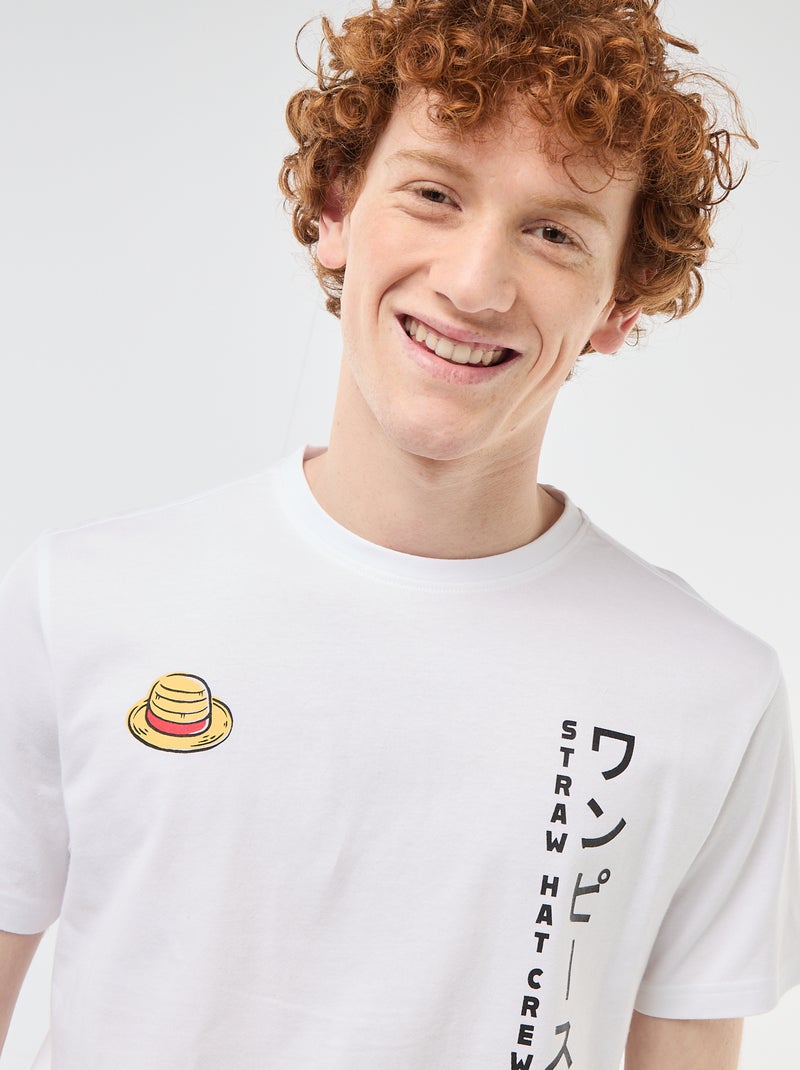 Camiseta 'One Piece' de algodón liso Blanco - Kiabi