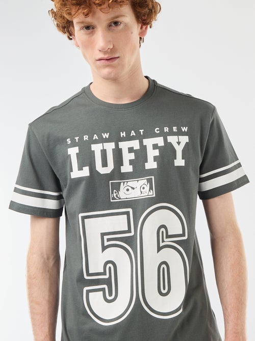 Camiseta 'One Piece' de algodón liso con rayas en las mangas - Kiabi