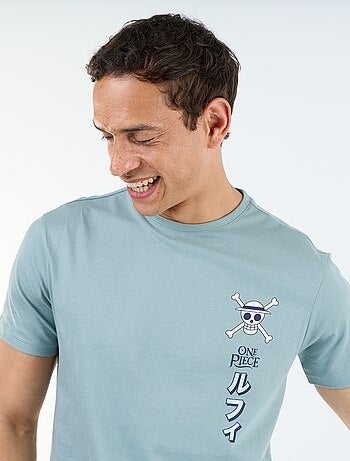 Camiseta 'One Piece' de manga corta estampada por delante y por detrás