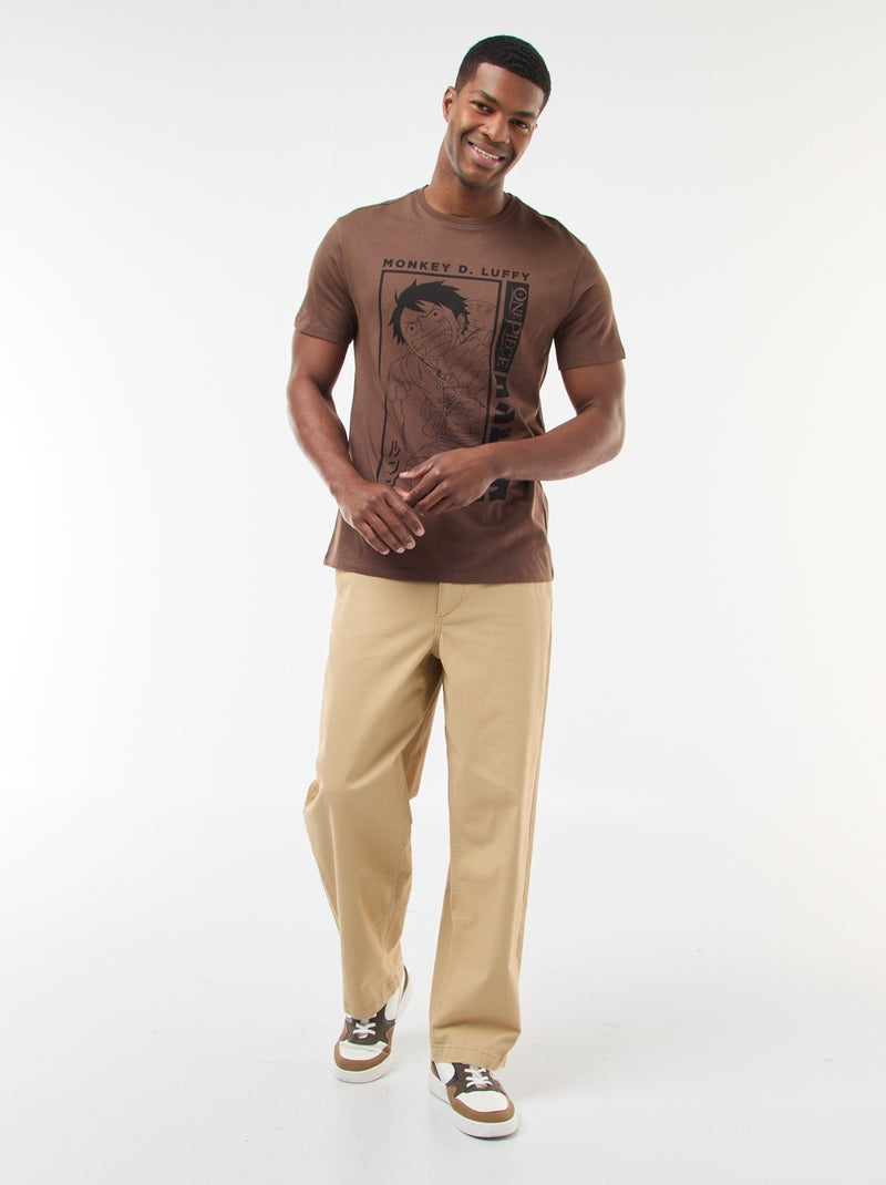 Camiseta 'One Piece' de manga corta Marron - Kiabi