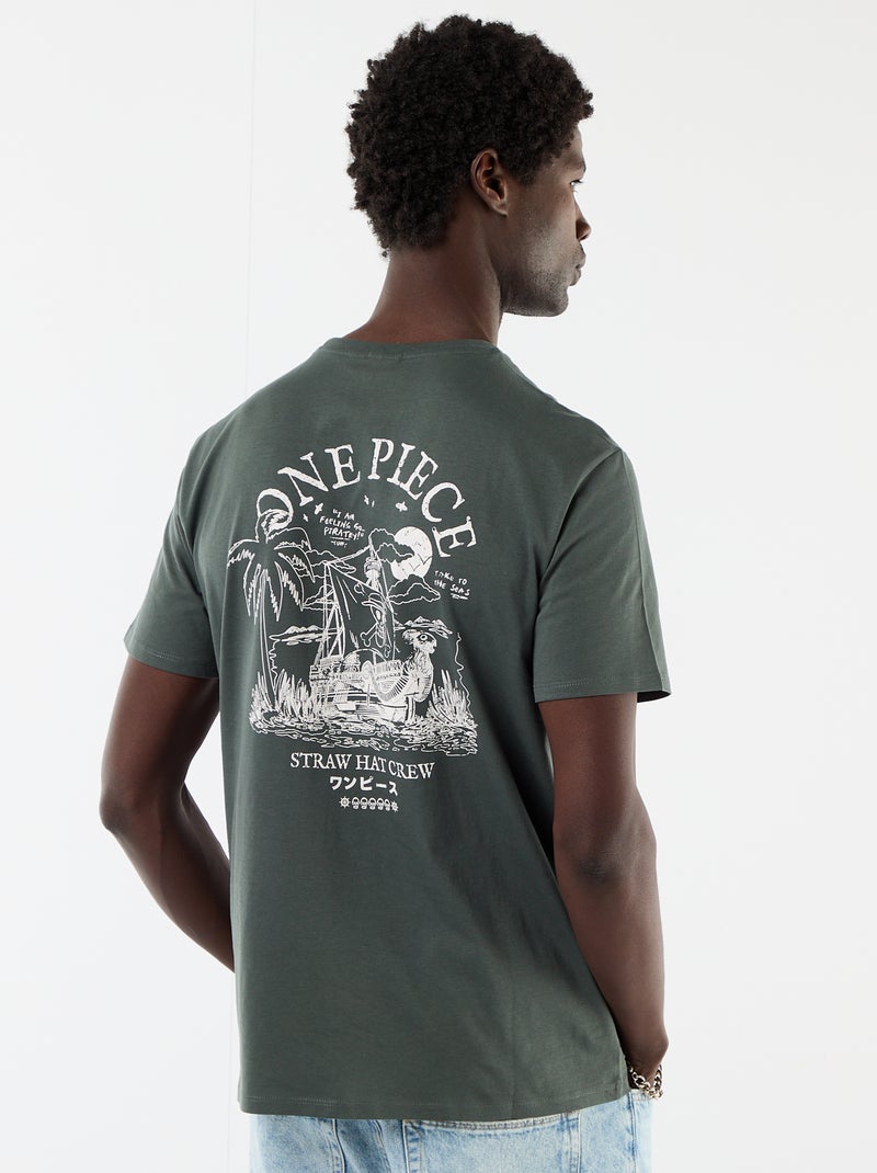 Camiseta 'One Piece' estampada por delante y por detrás Verde - Kiabi