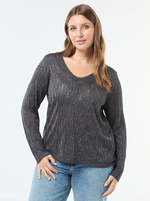 Camiseta 'ONLY CARMAKOMA' con hilos metalizados brillantes por toda la prenda - Kiabi