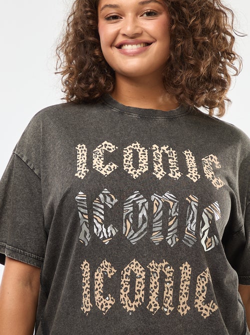 Camiseta 'Only Carmakoma' estampada de manga corta - Kiabi