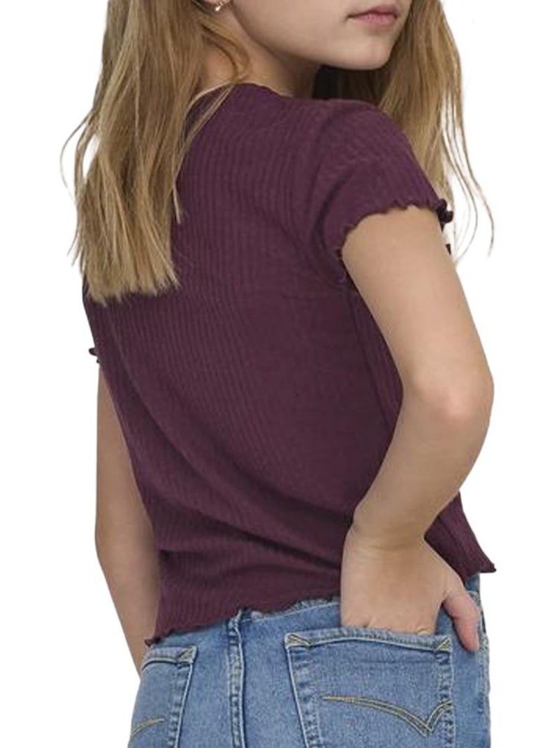 Camiseta Only para niña, color Violeta ciruela - Kiabi