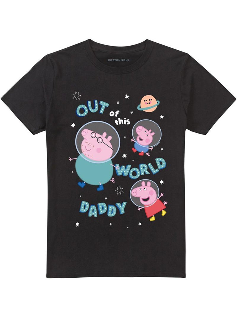 Camiseta out of this world de papá pig para adultos unisex - peppa pig Negro - Kiabi
