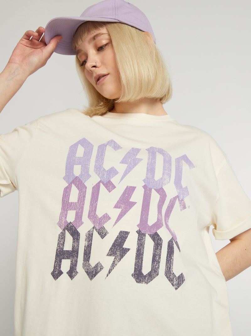 Camiseta oversize 'AC/DC' BEIGE - Kiabi