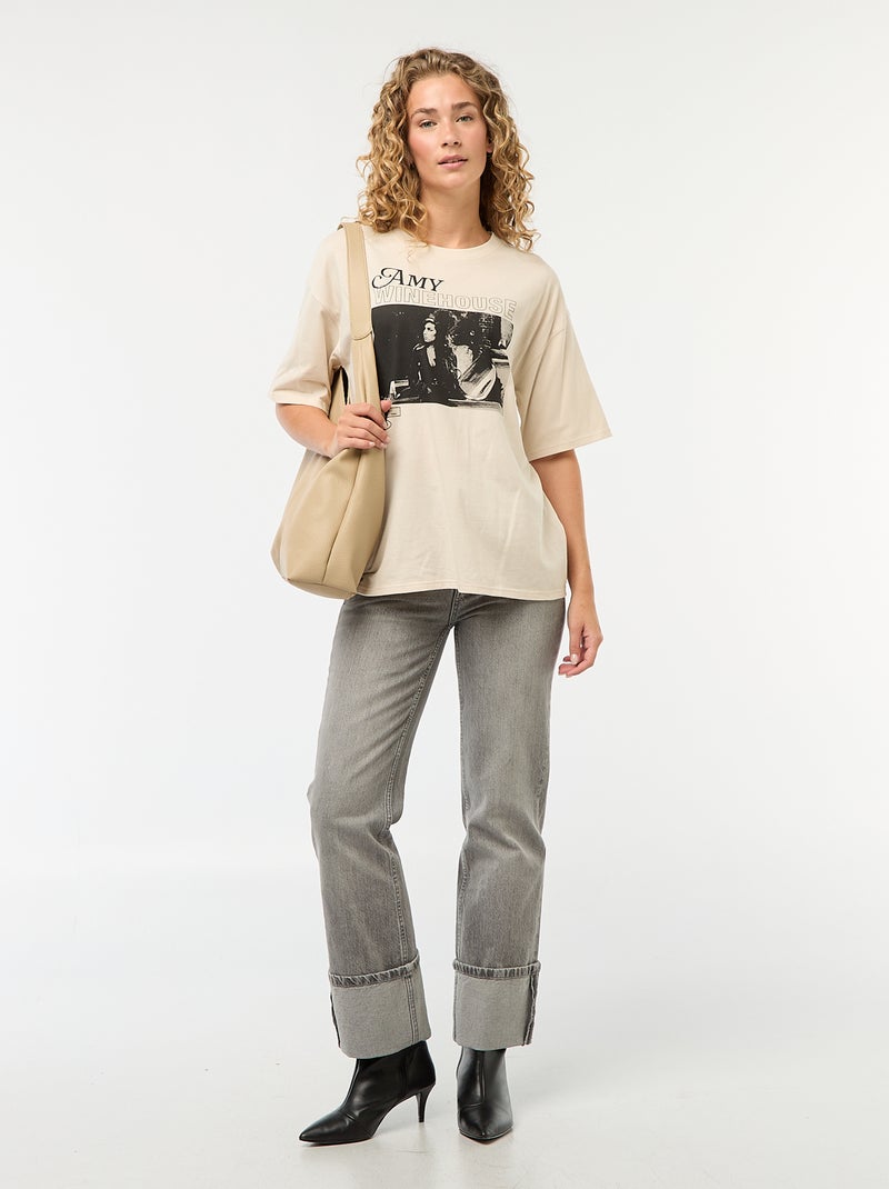 Camiseta oversize 'Amy Winehouse' Gris - Kiabi