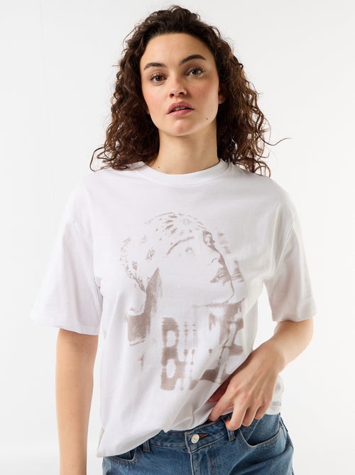 Camiseta oversize Billie Ellish de manga corta - Kiabi