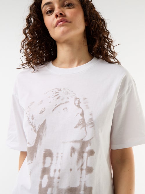 Camiseta oversize Billie Ellish de manga corta - Kiabi