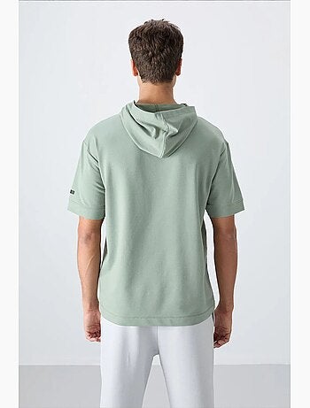 Camiseta oversize con capucha y manga corta tommy